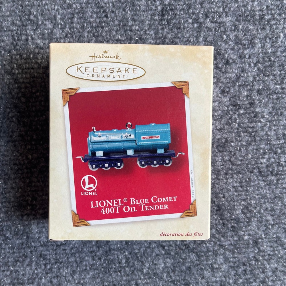 Hallmark 2002 Lionel Blue Comet 400T Oil Tender Die-Cast Metal Ornament QX8243